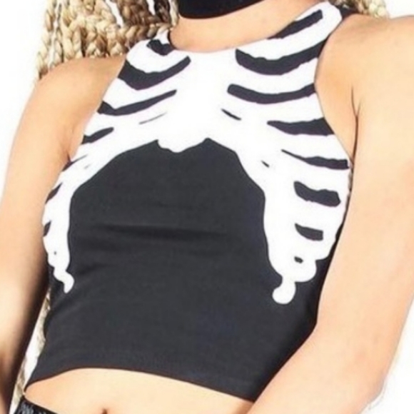 Iron Fist Tops - Iron Fist Bone In Crop Tank Top Rib Cage New With Tags